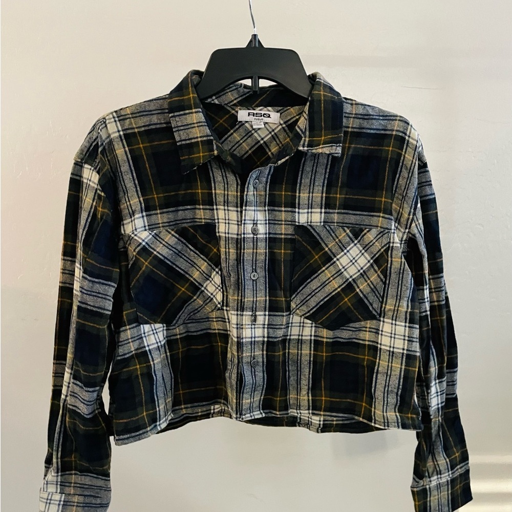 RSQ Tilly’s Cropped Flannel Multicolored - Womens Medium